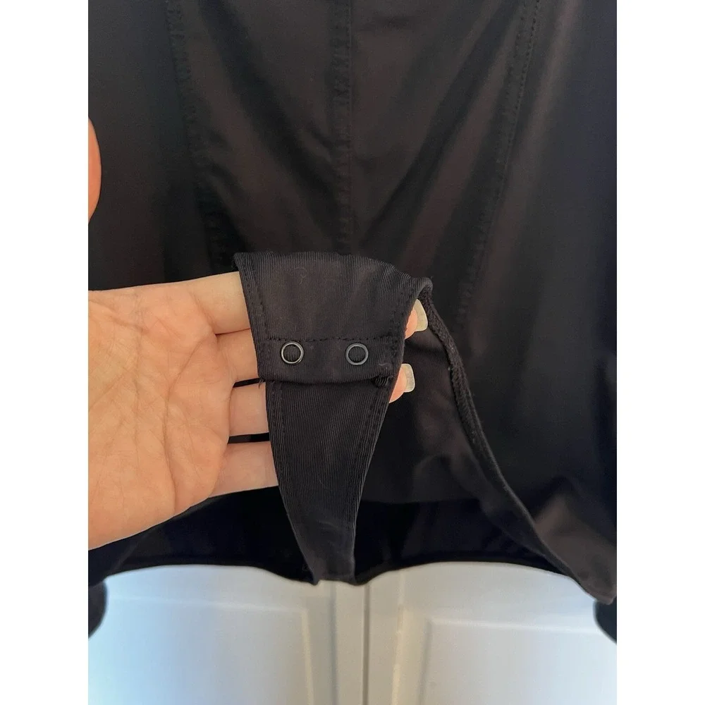 House of Harlow Bodysuit‎ Women's Corset Large Long Sleeve Square Neck Black - Picture 4 of 6